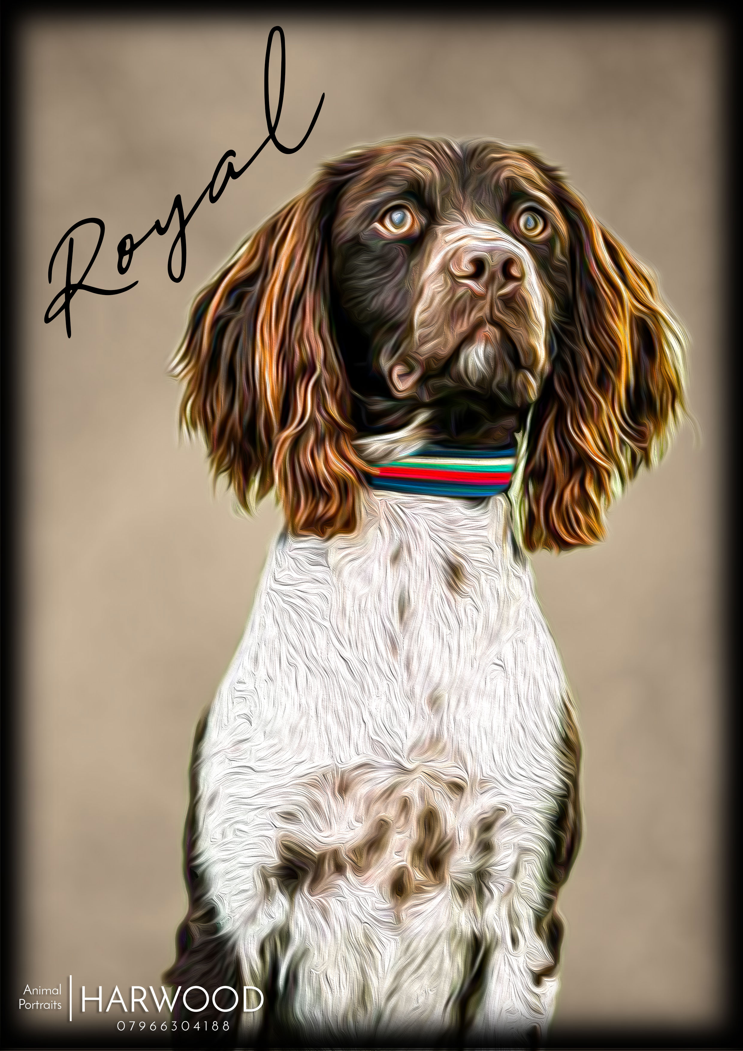 Finished Harwood portrait artwork of Royal